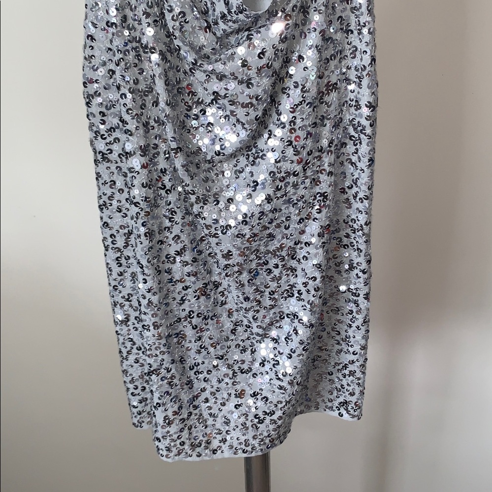 BCBGMaxAzria Silver Sequin Blouse - Picture 4 of 5